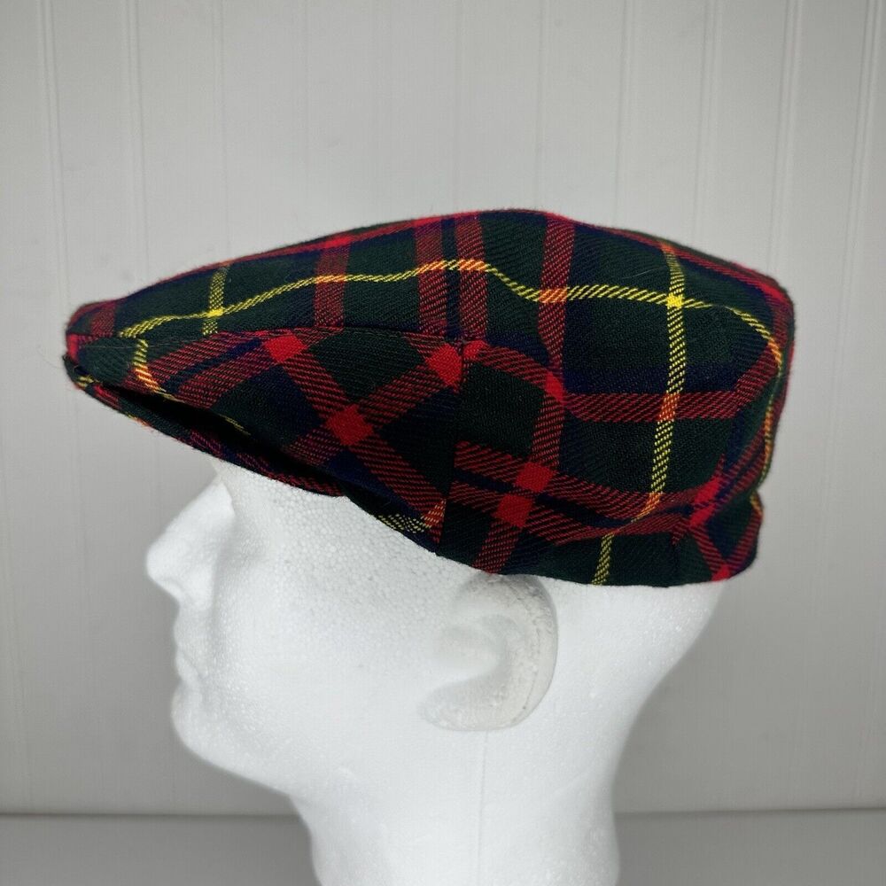 Shandon Wool Hat Tweed Newsboys Flap Cap MacKintosh Hunting Tartan Size 7¼ / 59